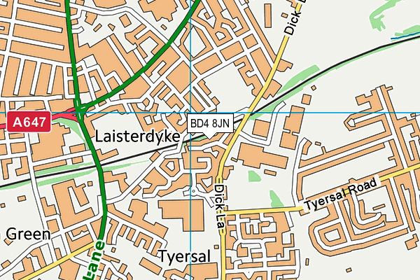 BD4 8JN map - OS VectorMap District (Ordnance Survey)