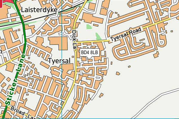 BD4 8LB map - OS VectorMap District (Ordnance Survey)