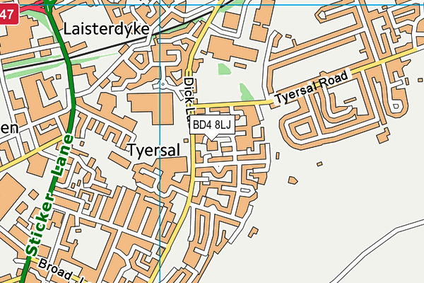 BD4 8LJ map - OS VectorMap District (Ordnance Survey)