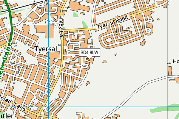 BD4 8LW map - OS VectorMap District (Ordnance Survey)