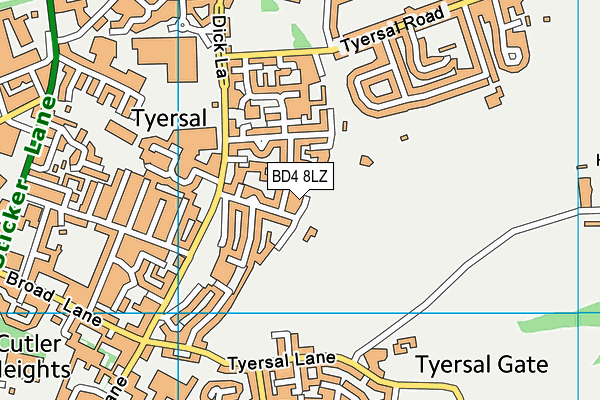 BD4 8LZ map - OS VectorMap District (Ordnance Survey)