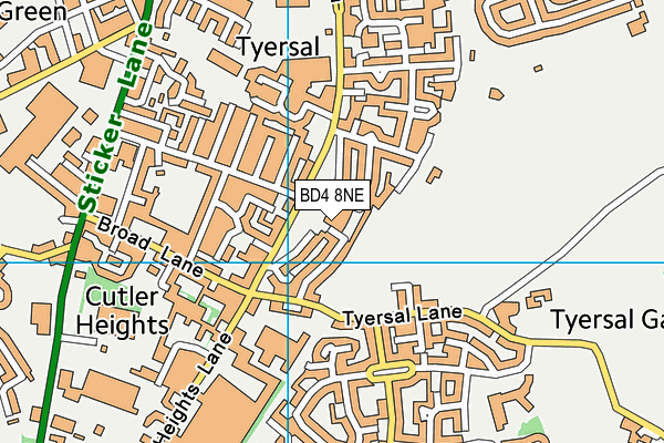 BD4 8NE map - OS VectorMap District (Ordnance Survey)