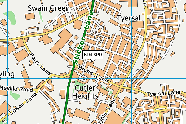 BD4 8PD map - OS VectorMap District (Ordnance Survey)