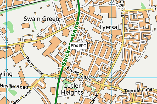 BD4 8PG map - OS VectorMap District (Ordnance Survey)