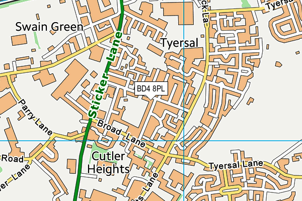 BD4 8PL map - OS VectorMap District (Ordnance Survey)