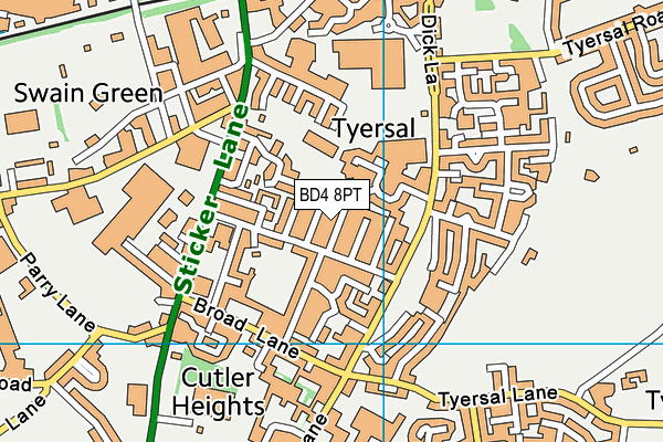 BD4 8PT map - OS VectorMap District (Ordnance Survey)