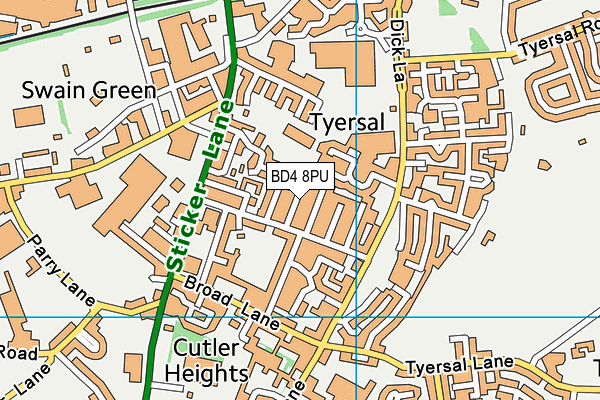 BD4 8PU map - OS VectorMap District (Ordnance Survey)