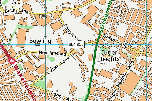 Dudley Hill Arlfc map (BD4 8QJ) - OS VectorMap District (Ordnance Survey)