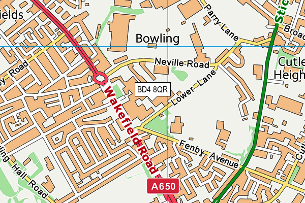 BD4 8QR map - OS VectorMap District (Ordnance Survey)