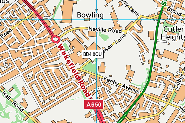 BD4 8QU map - OS VectorMap District (Ordnance Survey)