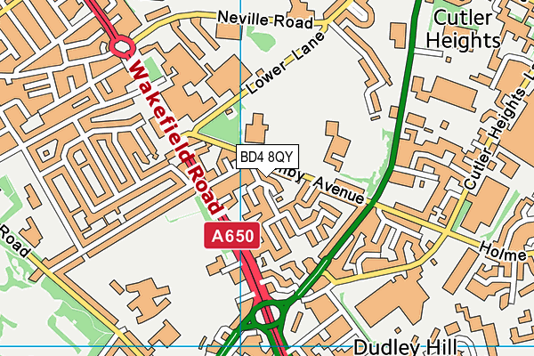 BD4 8QY map - OS VectorMap District (Ordnance Survey)