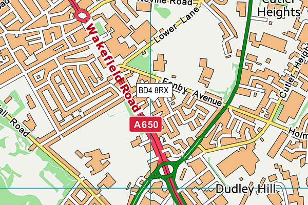 BD4 8RX map - OS VectorMap District (Ordnance Survey)