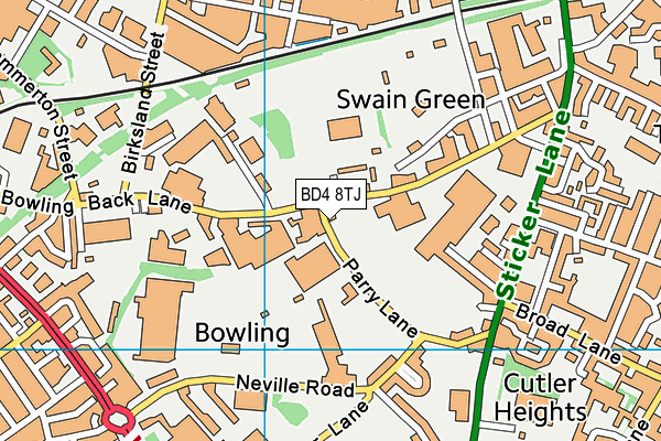 BD4 8TJ map - OS VectorMap District (Ordnance Survey)