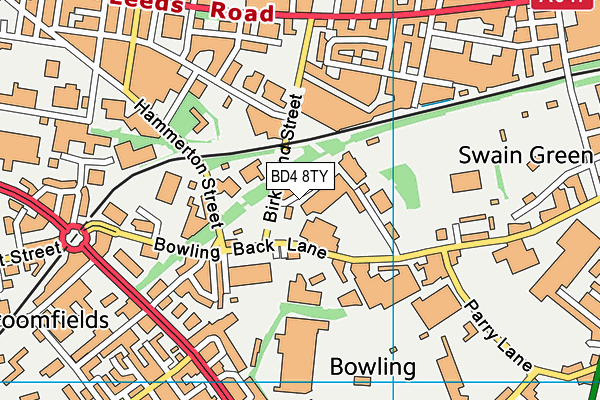 BD4 8TY map - OS VectorMap District (Ordnance Survey)