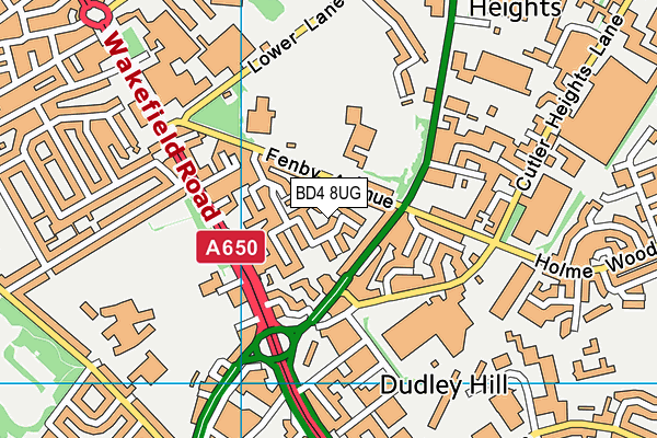 BD4 8UG map - OS VectorMap District (Ordnance Survey)