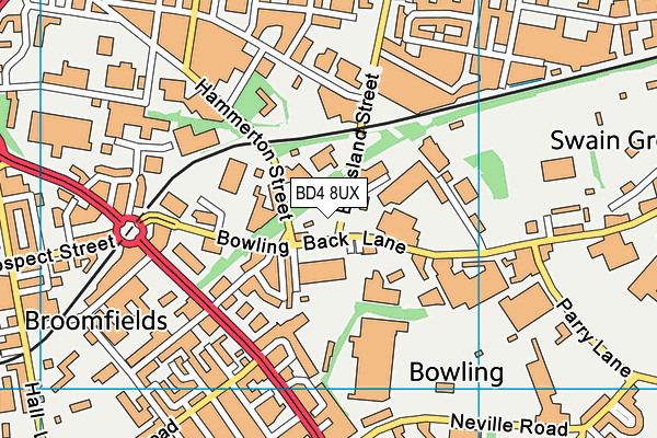 BD4 8UX map - OS VectorMap District (Ordnance Survey)