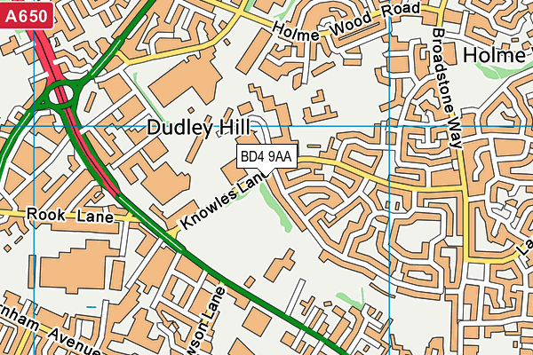 BD4 9AA map - OS VectorMap District (Ordnance Survey)