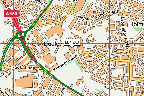 BD4 9AD map - OS VectorMap District (Ordnance Survey)