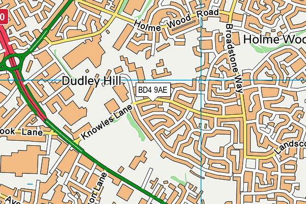 BD4 9AE map - OS VectorMap District (Ordnance Survey)