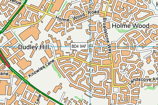 BD4 9AF map - OS VectorMap District (Ordnance Survey)