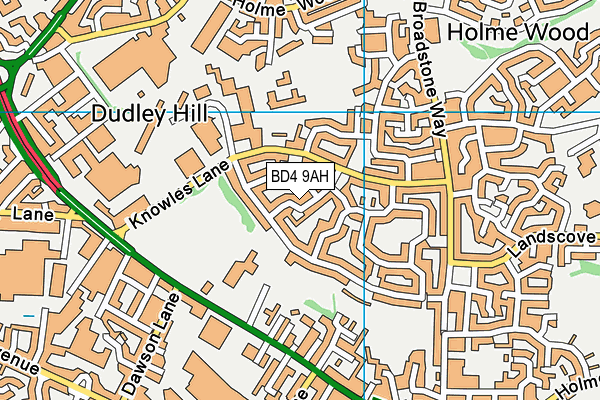 BD4 9AH map - OS VectorMap District (Ordnance Survey)