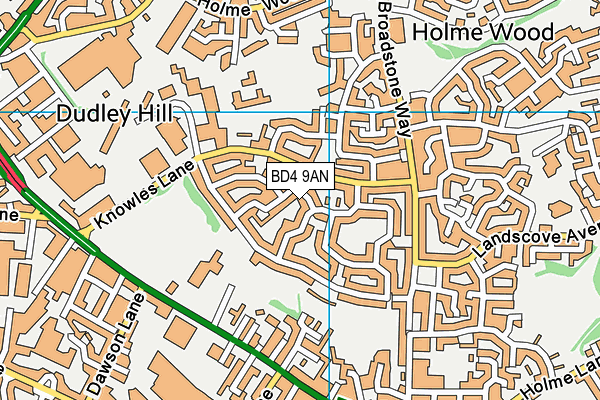 BD4 9AN map - OS VectorMap District (Ordnance Survey)