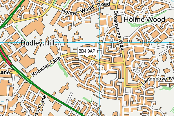 BD4 9AP map - OS VectorMap District (Ordnance Survey)