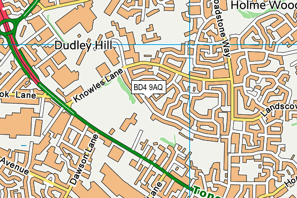 BD4 9AQ map - OS VectorMap District (Ordnance Survey)