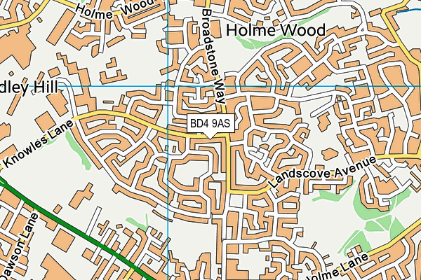 BD4 9AS map - OS VectorMap District (Ordnance Survey)