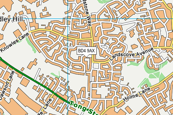 BD4 9AX map - OS VectorMap District (Ordnance Survey)