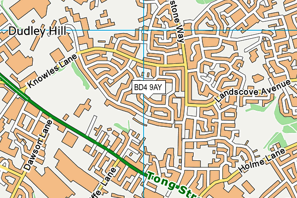 BD4 9AY map - OS VectorMap District (Ordnance Survey)