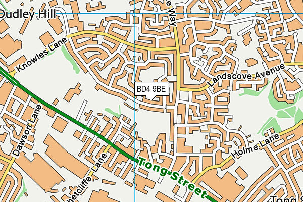 BD4 9BE map - OS VectorMap District (Ordnance Survey)