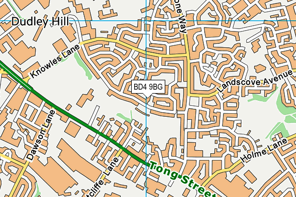 BD4 9BG map - OS VectorMap District (Ordnance Survey)