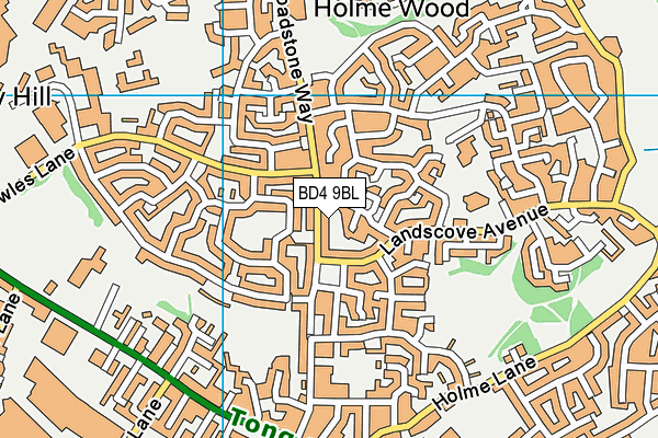 BD4 9BL map - OS VectorMap District (Ordnance Survey)