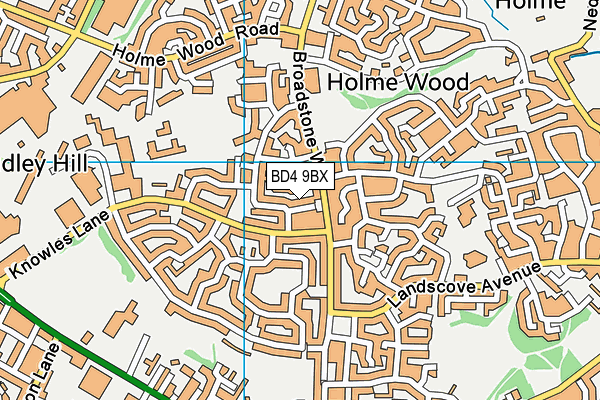 BD4 9BX map - OS VectorMap District (Ordnance Survey)