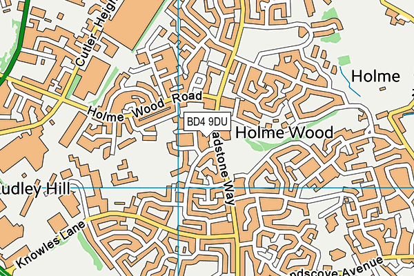 BD4 9DU map - OS VectorMap District (Ordnance Survey)