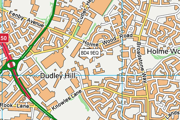 BD4 9EQ map - OS VectorMap District (Ordnance Survey)