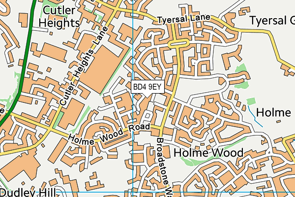 BD4 9EY map - OS VectorMap District (Ordnance Survey)