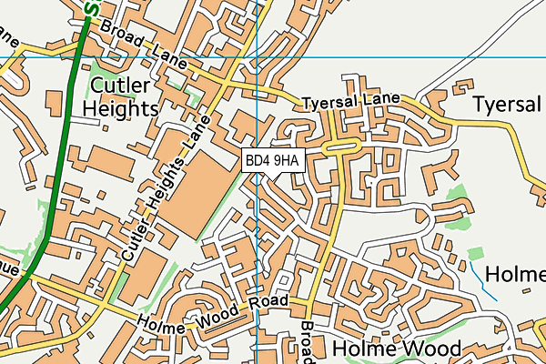 BD4 9HA map - OS VectorMap District (Ordnance Survey)