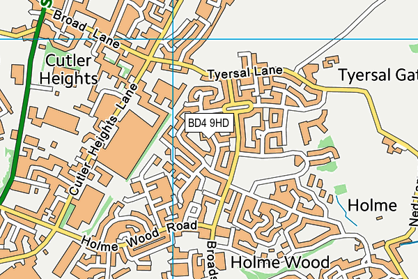 BD4 9HD map - OS VectorMap District (Ordnance Survey)