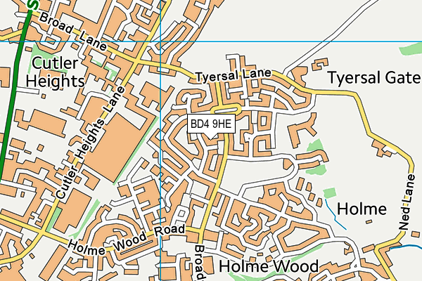 BD4 9HE map - OS VectorMap District (Ordnance Survey)