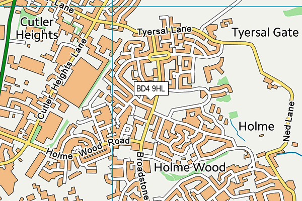 BD4 9HL map - OS VectorMap District (Ordnance Survey)