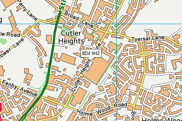 BD4 9HZ map - OS VectorMap District (Ordnance Survey)