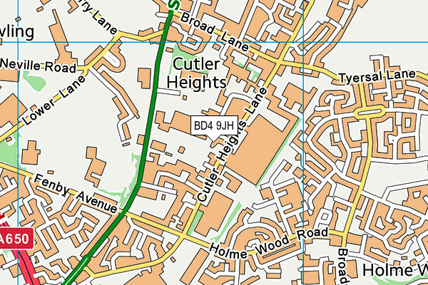 BD4 9JH map - OS VectorMap District (Ordnance Survey)