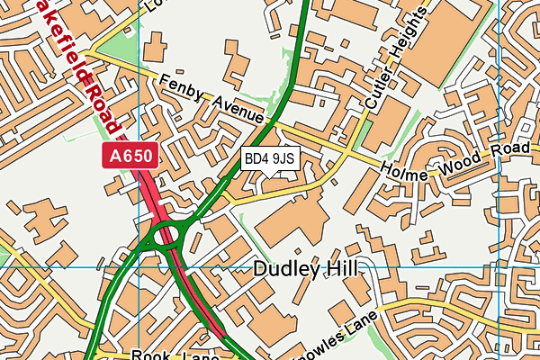 BD4 9JS map - OS VectorMap District (Ordnance Survey)