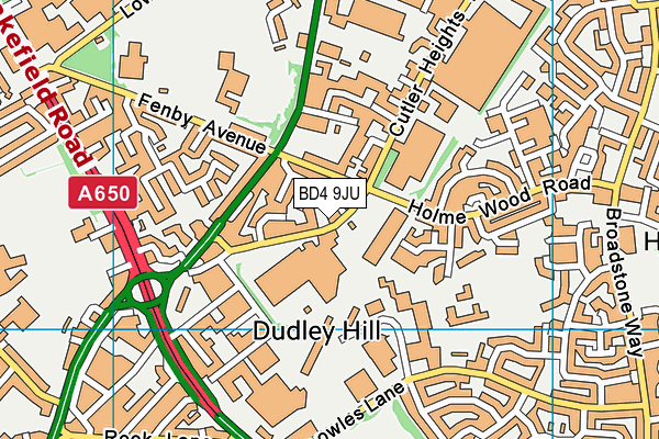 BD4 9JU map - OS VectorMap District (Ordnance Survey)