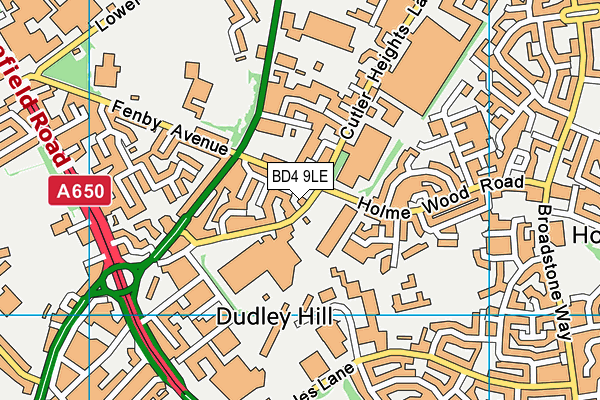 BD4 9LE map - OS VectorMap District (Ordnance Survey)