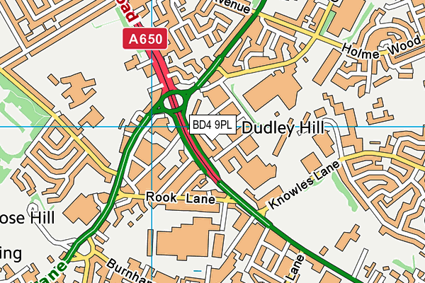 BD4 9PL map - OS VectorMap District (Ordnance Survey)