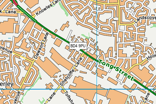 BD4 9PU map - OS VectorMap District (Ordnance Survey)