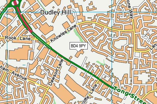 BD4 9PY map - OS VectorMap District (Ordnance Survey)